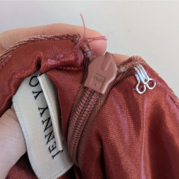 Jenny Yoo Quinn Elegant Velvet Spaghetti Strap Bridesmaid Dress Rose - Picture 11 of 16